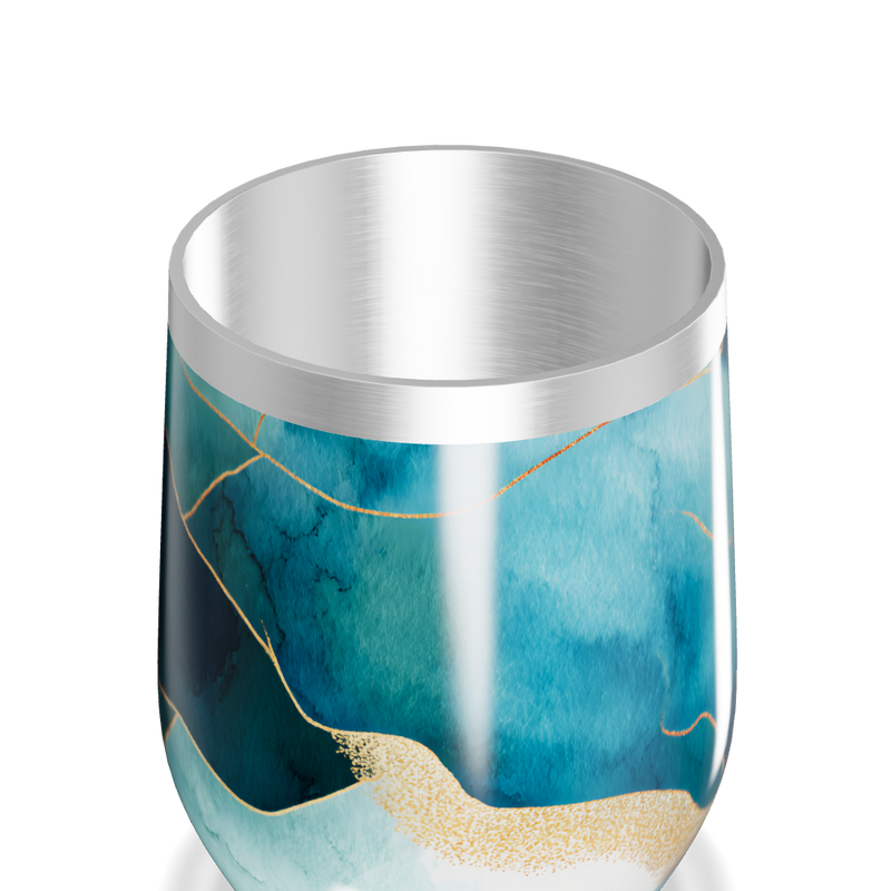 Copo Térmico Slim - Azul Mármore Inox