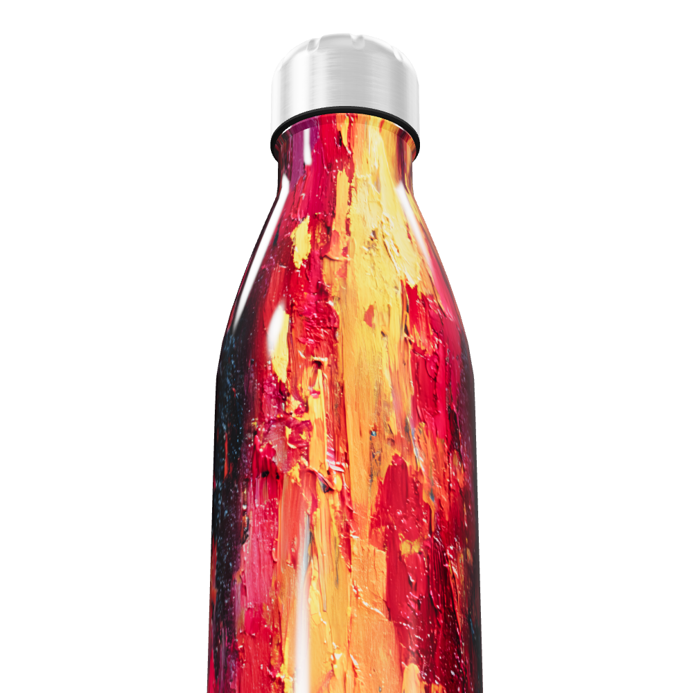 Garrafa Inox - Estampa Abstrata Colorida