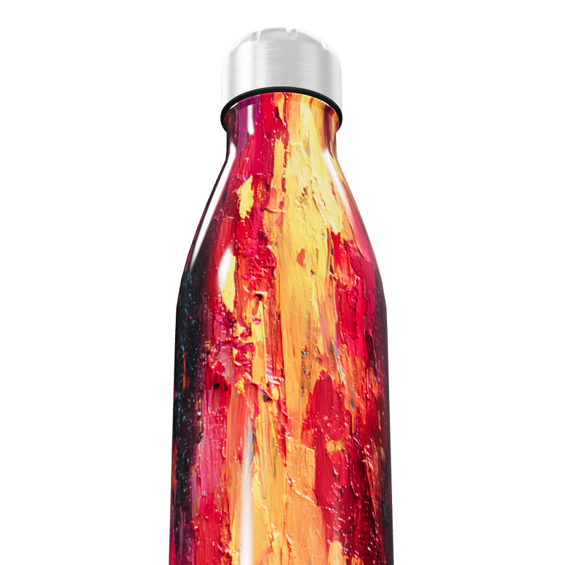 Garrafa Inox - Estampa Abstrata Colorida