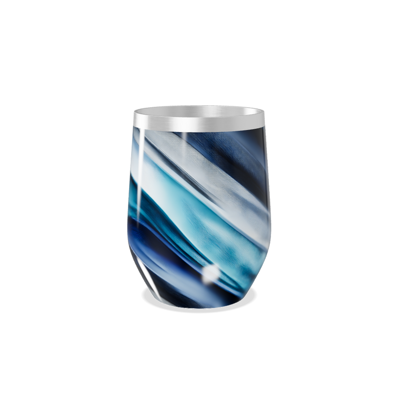 Copo Térmico Slim - Azul com Estampa Ondulada