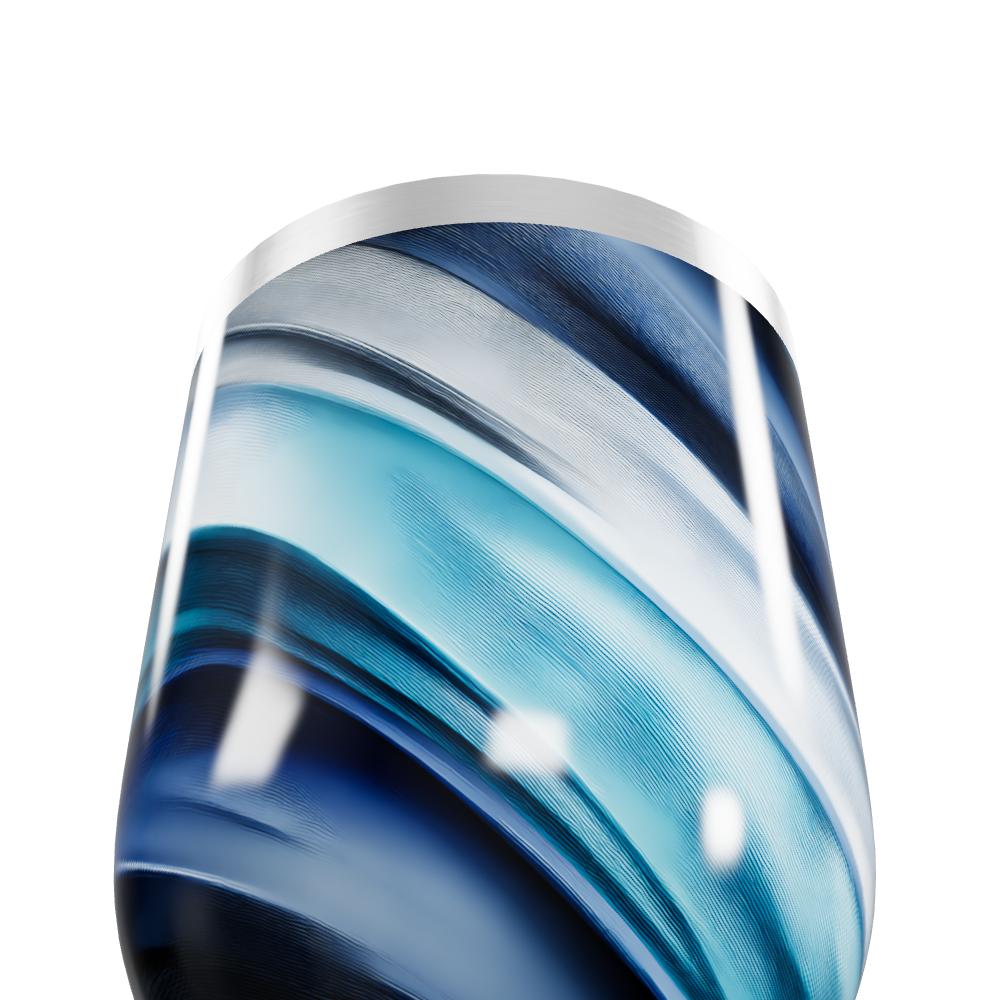 Copo Térmico Slim - Azul com Estampa Ondulada