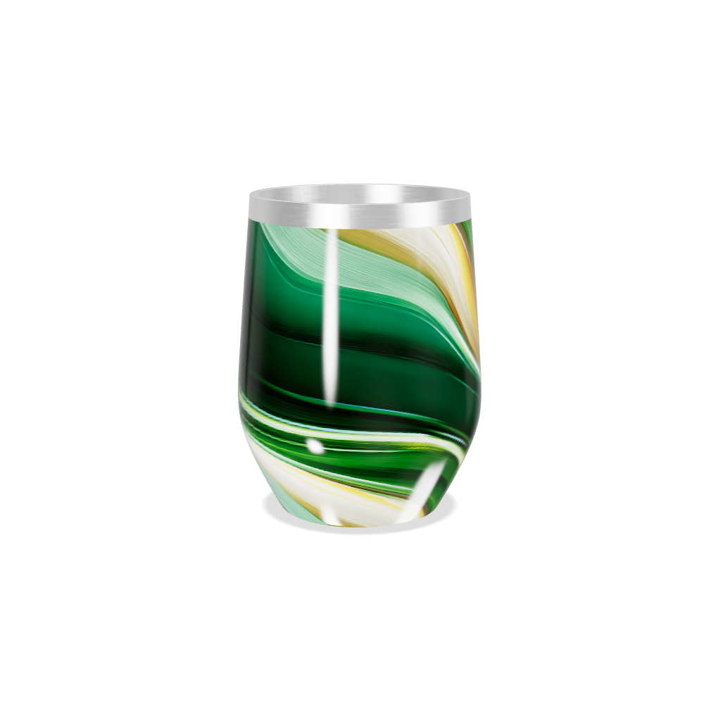 Copo Térmico Slim - Verde Abstrato Aço Inox