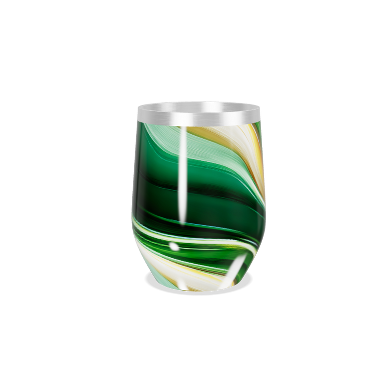 Copo Térmico Slim - Verde Abstrato Aço Inox