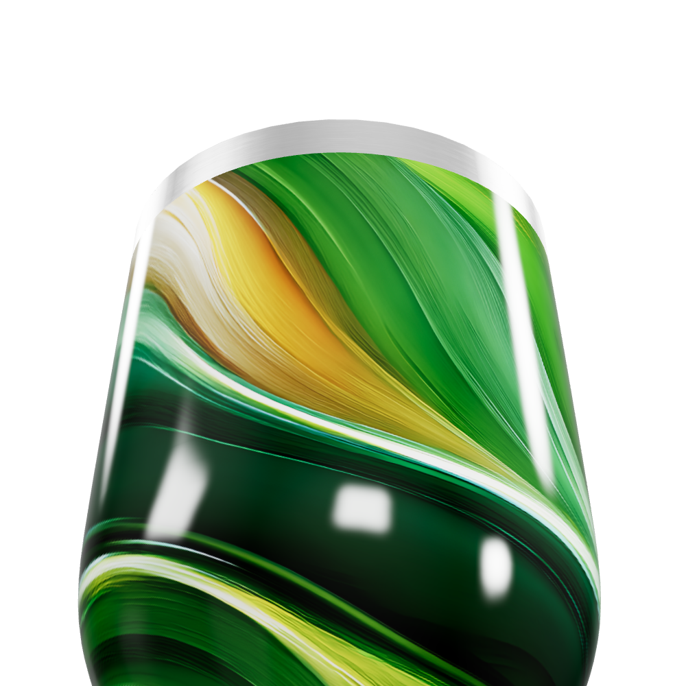 Copo Térmico Slim - Verde Abstrato Aço Inox