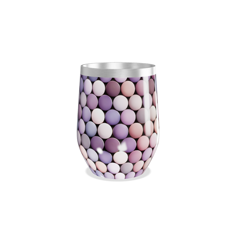 Copo Térmico Slim - Bolinhas Roxas Metalizado