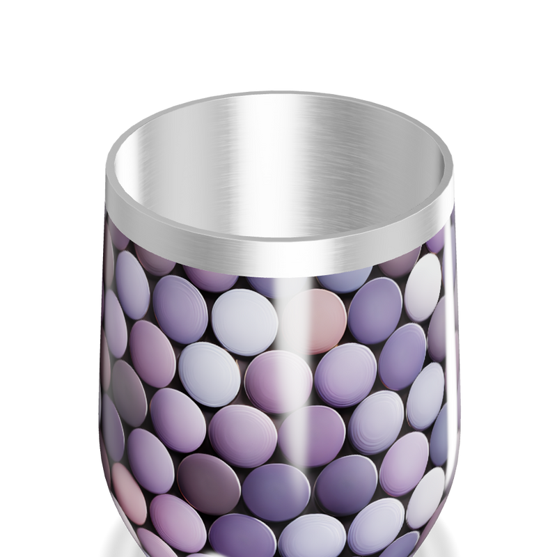 Copo Térmico Slim - Bolinhas Roxas Metalizado