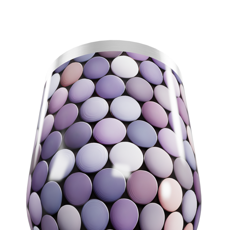 Copo Térmico Slim - Bolinhas Roxas Metalizado