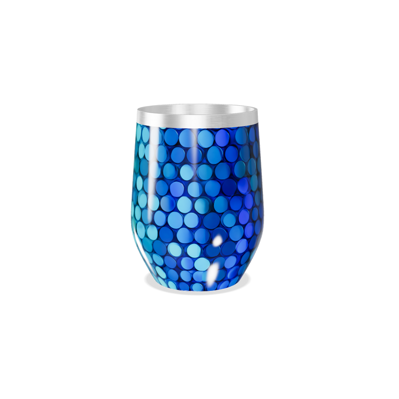 Copo Térmico Slim - Azul Inox Bolinhas