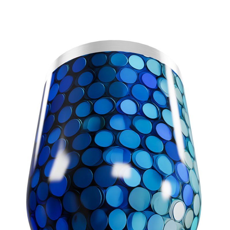 Copo Térmico Slim - Azul Inox Bolinhas