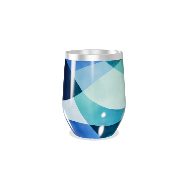 Copo Térmico Slim - Geométrico Azul Inox