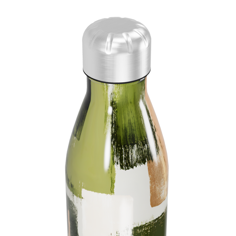 Garrafa Inox - Estampa Abstrata Verde