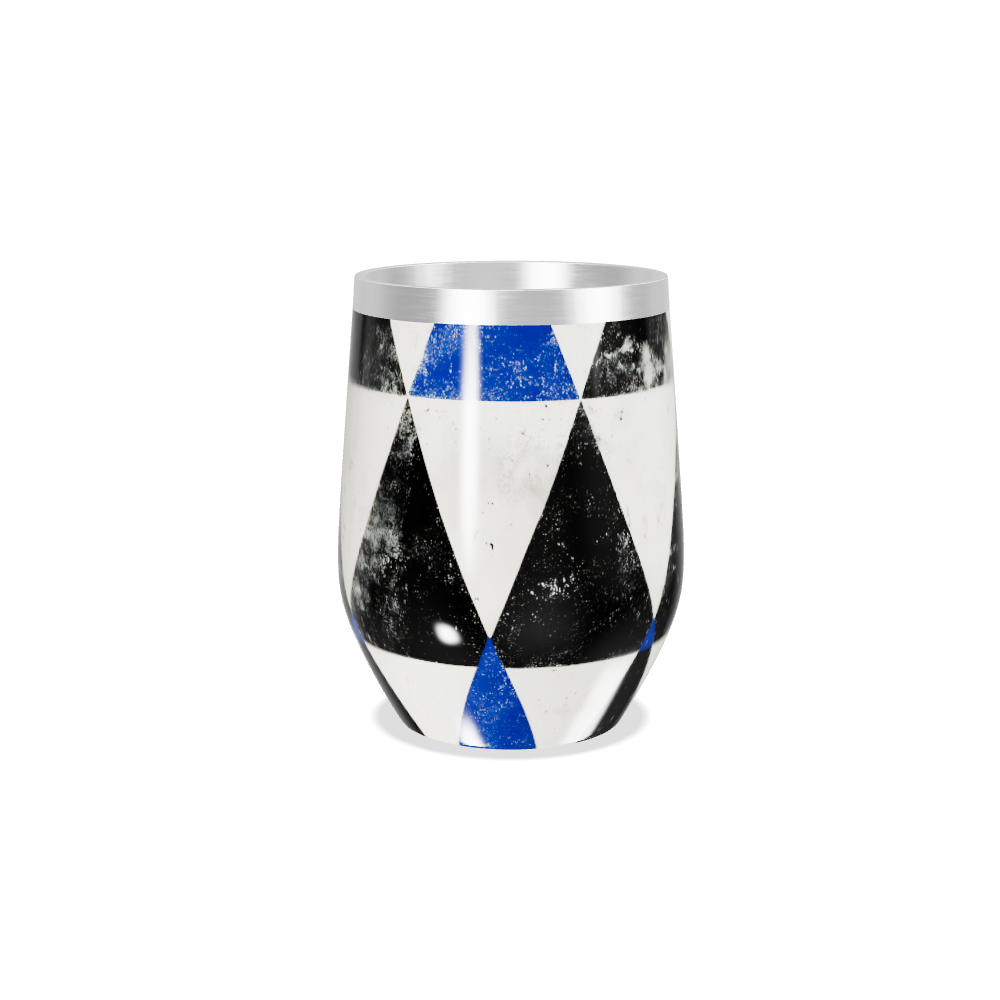 Copo Térmico Slim - Geométrico Preto e Azul