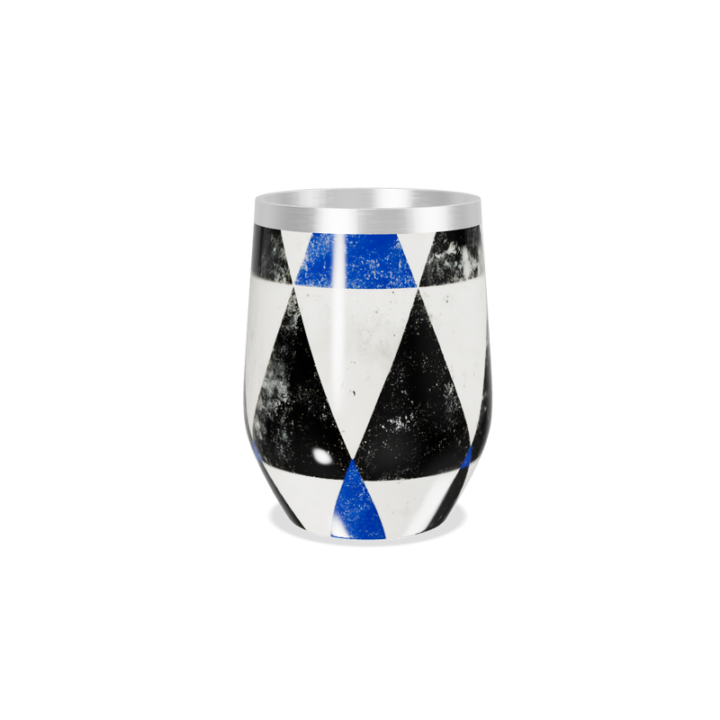 Copo Térmico Slim - Geométrico Preto e Azul