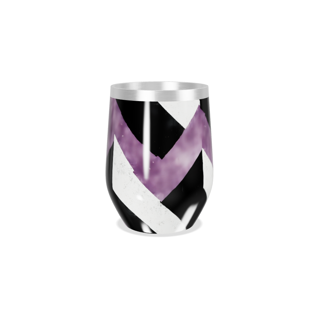 Copo Térmico Slim - Preto e Roxo Chevron