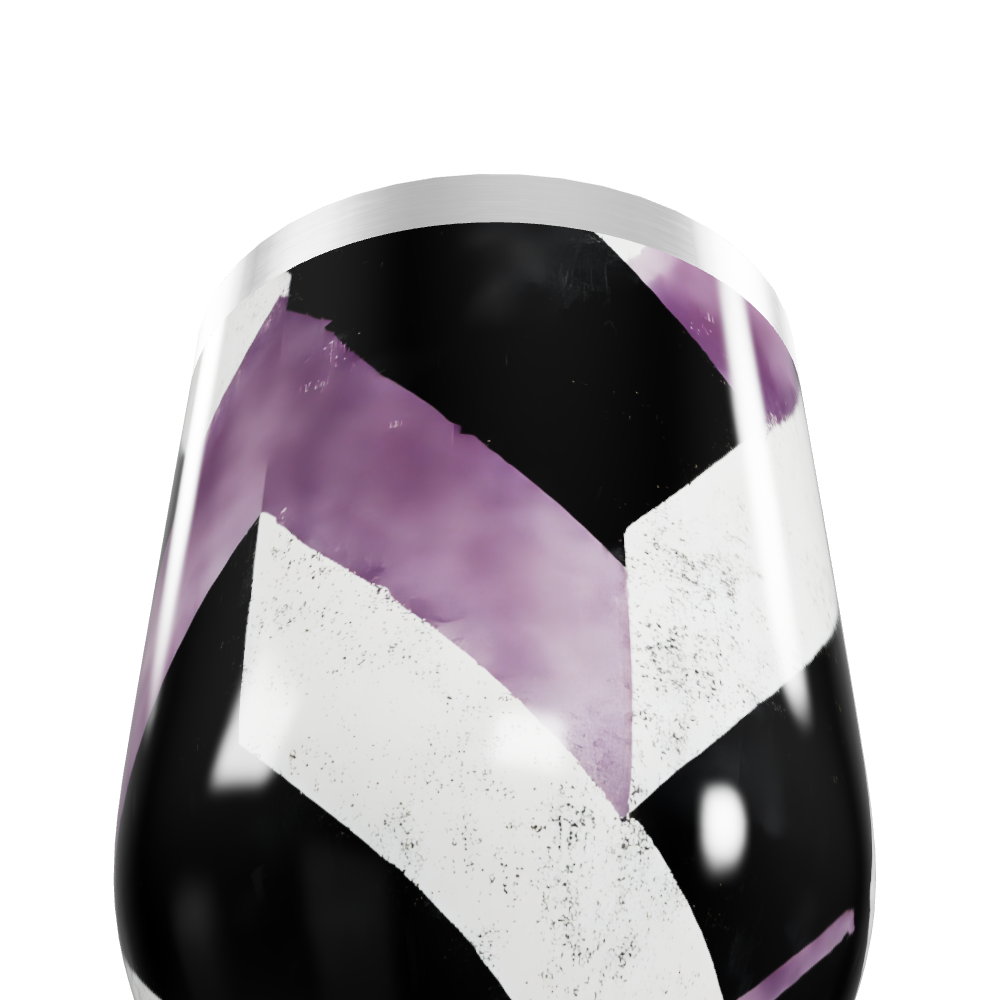 Copo Térmico Slim - Preto e Roxo Chevron