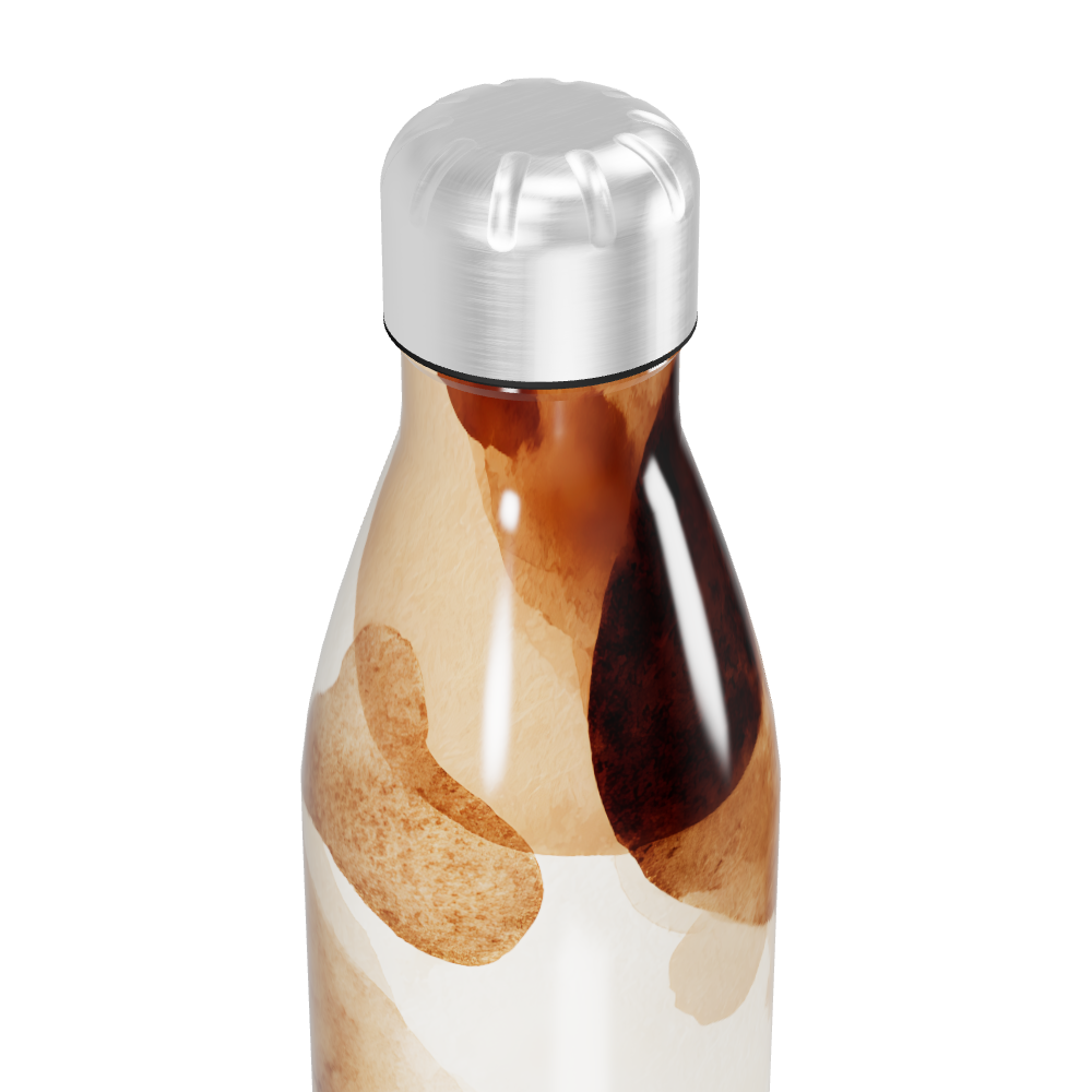 Garrafa Inox Estampada - Marrom e Branca