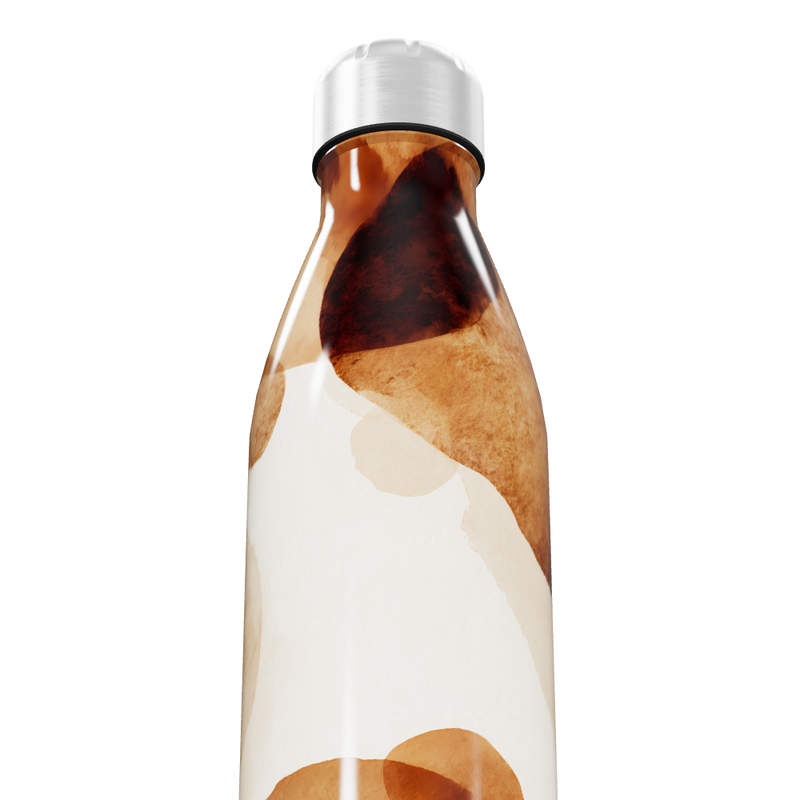 Garrafa Inox Estampada - Marrom e Branca