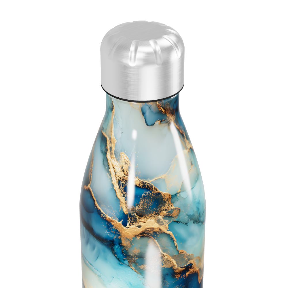 Garrafa Inox - Marmorizada Azul