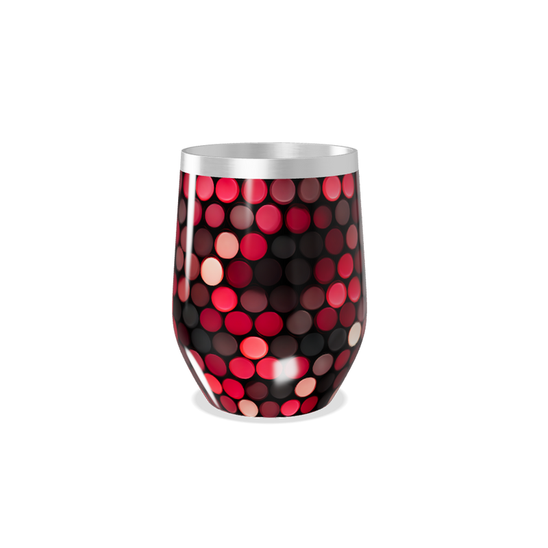 Copo Térmico Slim - Bolinhas Vermelhas Inox