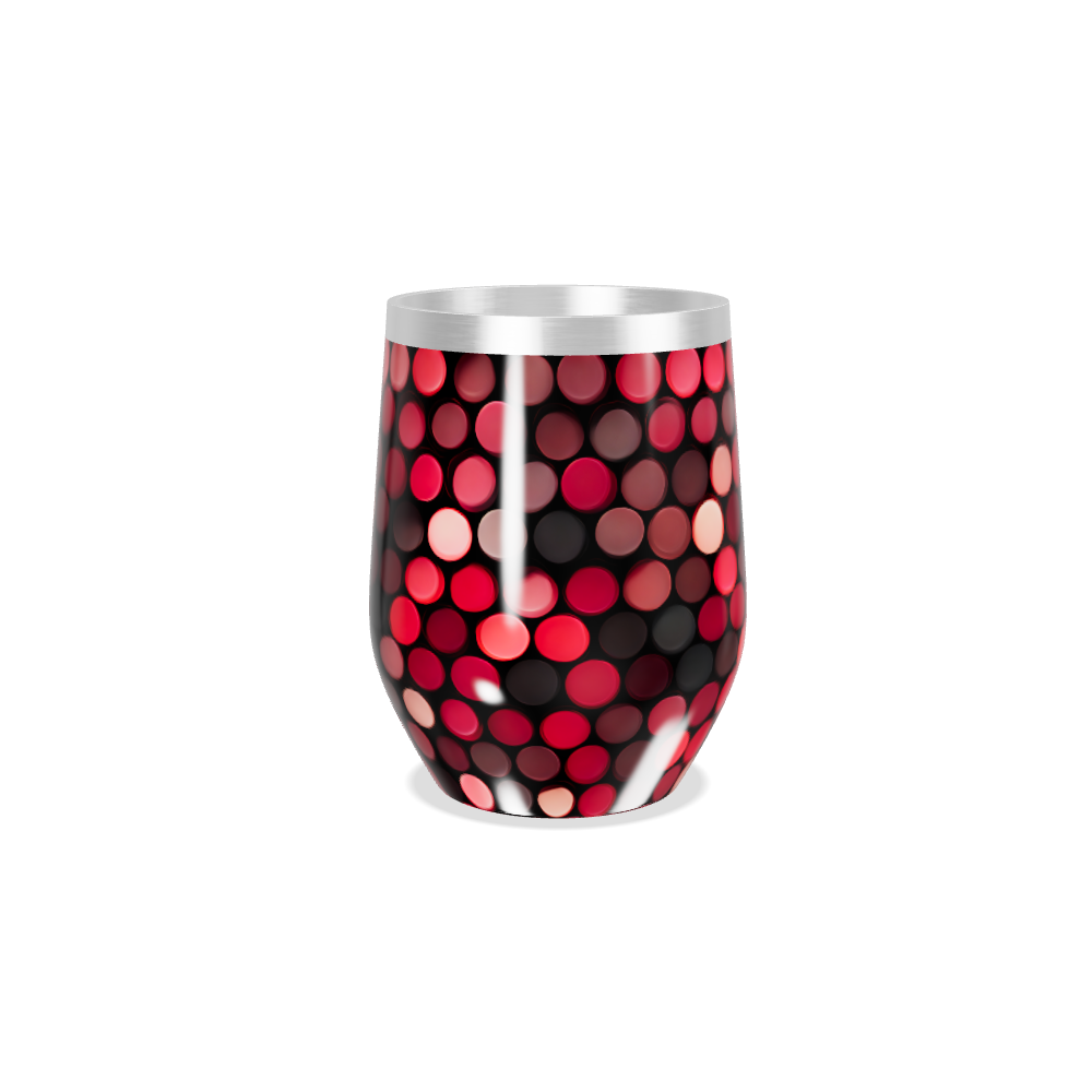 Copo Térmico Slim - Bolinhas Vermelhas Inox