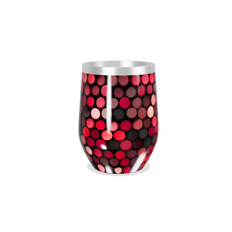 Copo Térmico Slim - Bolinhas Vermelhas Inox