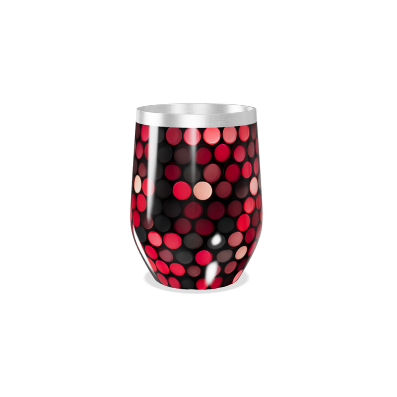 Copo Térmico Slim - Bolinhas Vermelhas Inox