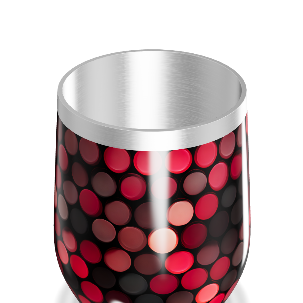 Copo Térmico Slim - Bolinhas Vermelhas Inox