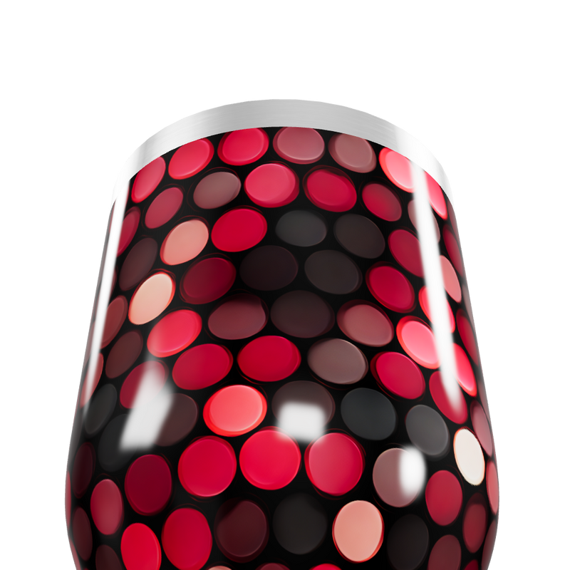 Copo Térmico Slim - Bolinhas Vermelhas Inox