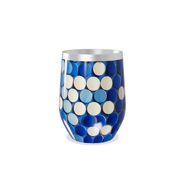 Copo Térmico Slim - Azul com Bolinhas