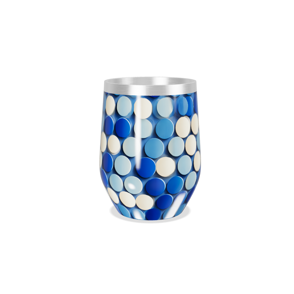 Copo Térmico Slim - Azul com Bolinhas