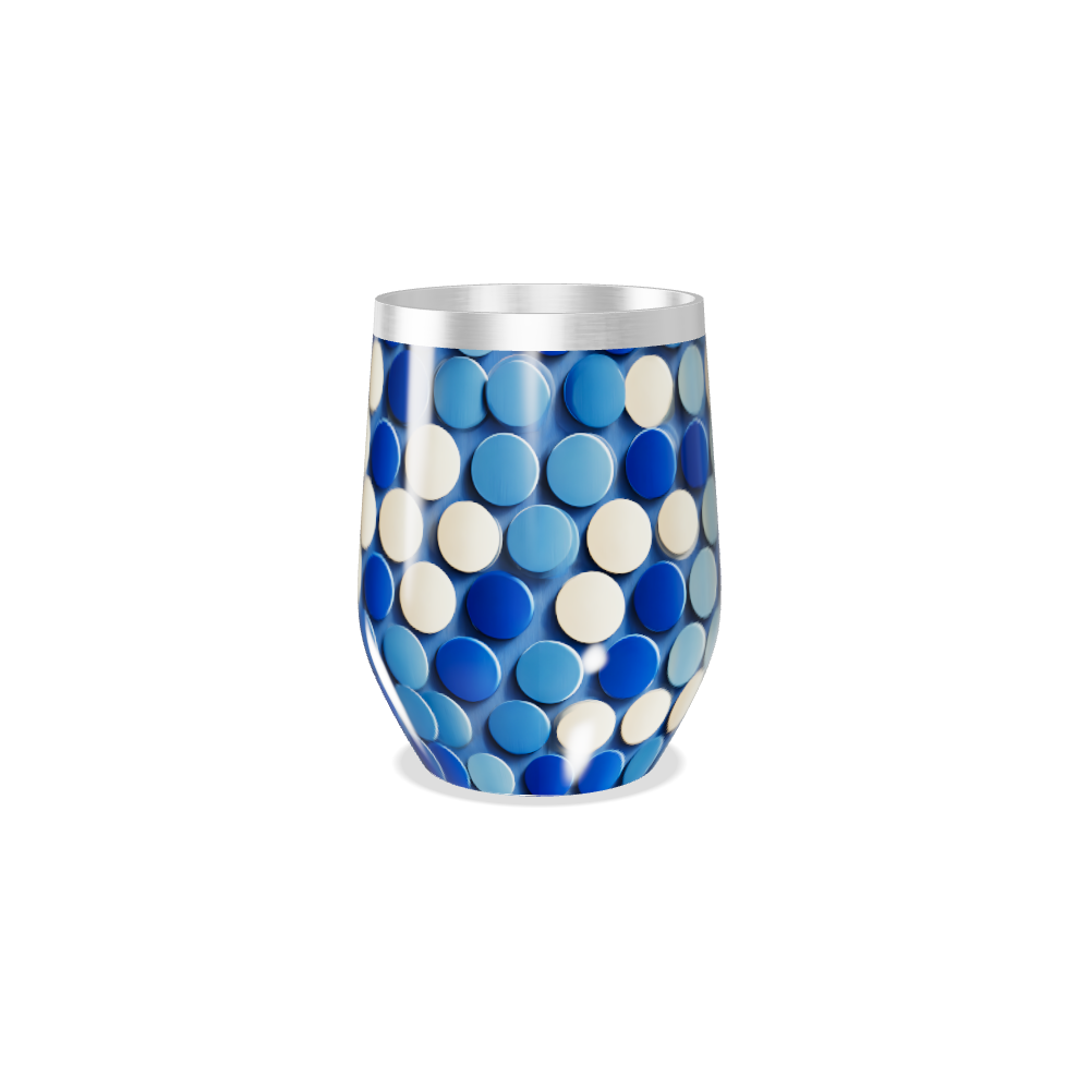 Copo Térmico Slim - Azul com Bolinhas