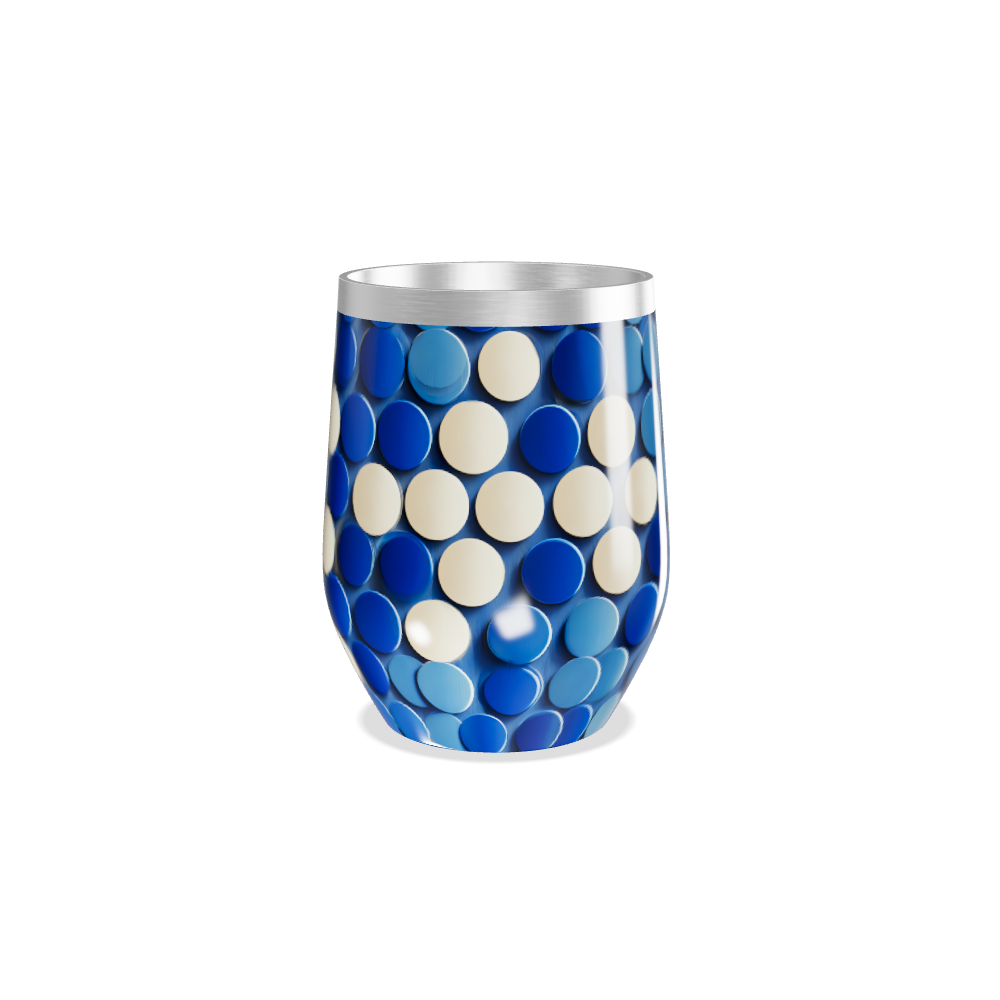 Copo Térmico Slim - Azul com Bolinhas