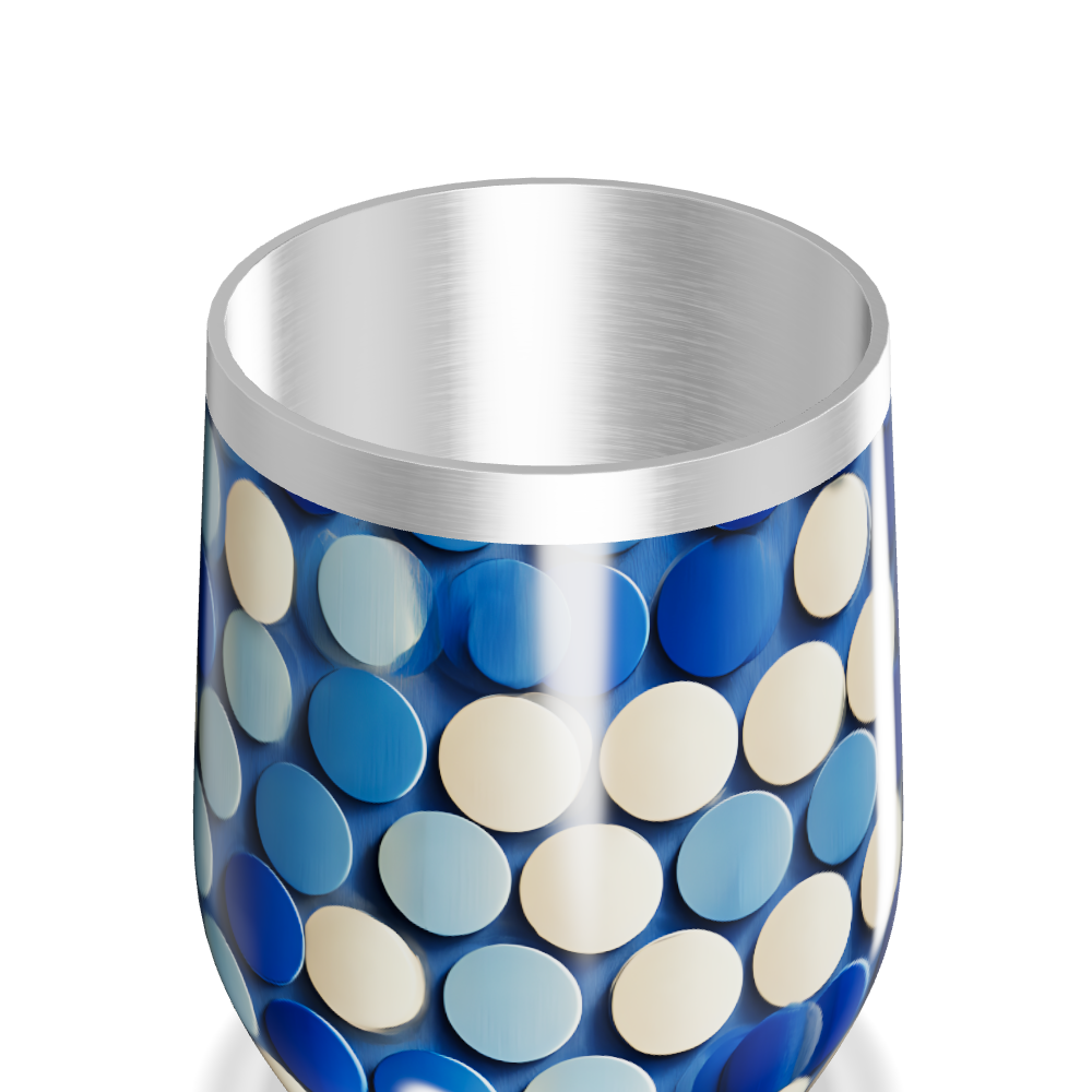 Copo Térmico Slim - Azul com Bolinhas