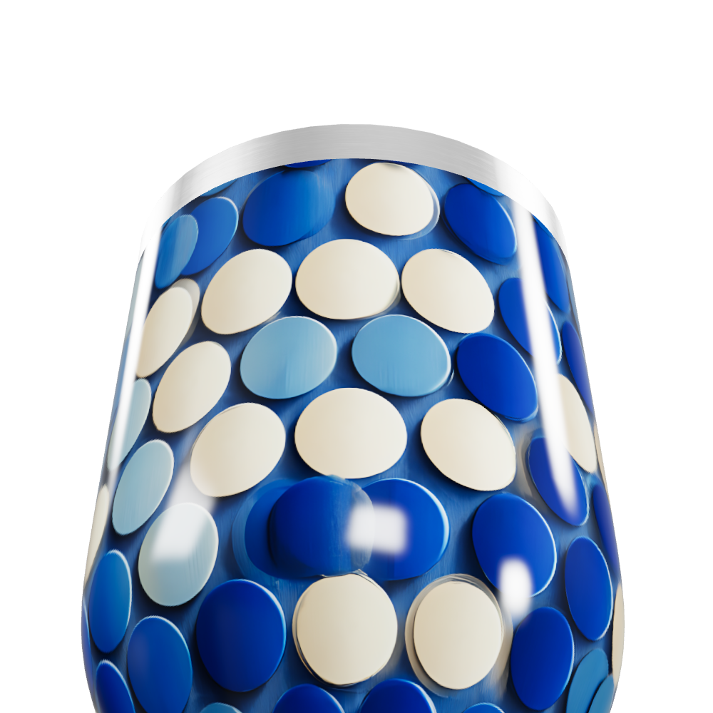 Copo Térmico Slim - Azul com Bolinhas