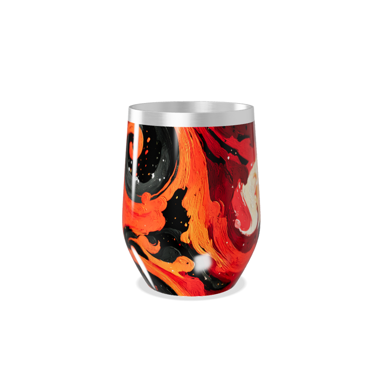 Copo Térmico Slim - Abstrato Vermelho e Preto