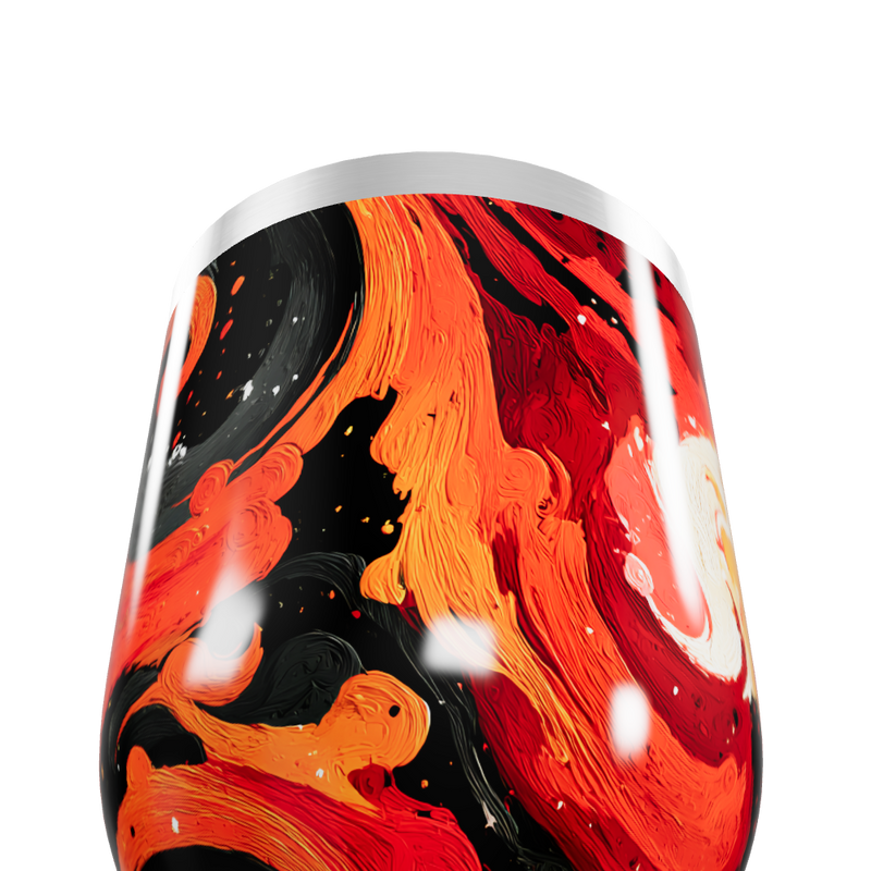 Copo Térmico Slim - Abstrato Vermelho e Preto