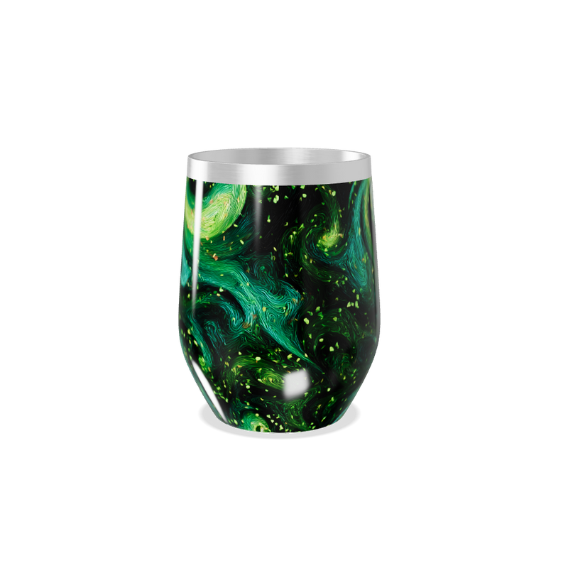 Copo Térmico Slim - Verde com Estampa Abstrata