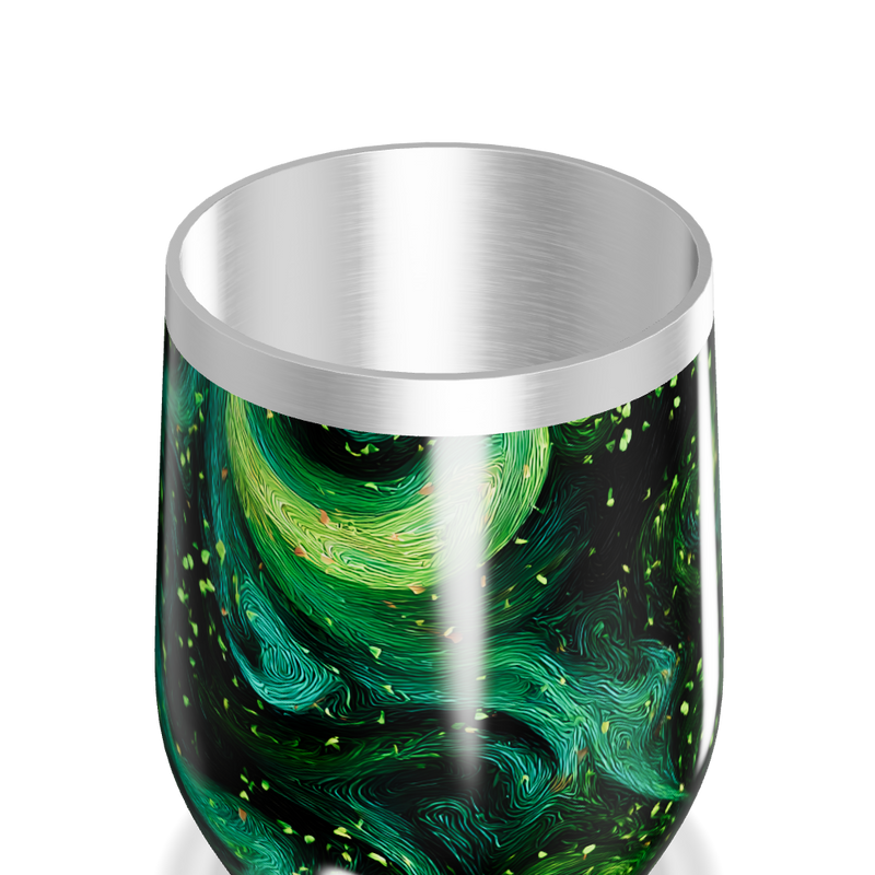 Copo Térmico Slim - Verde com Estampa Abstrata