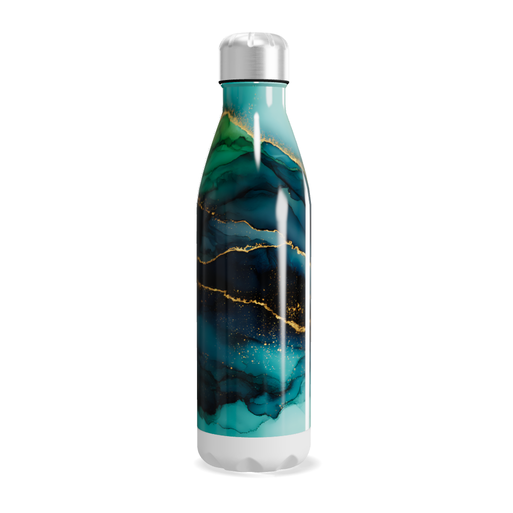 Garrafa Inox - Azul Marmorizada