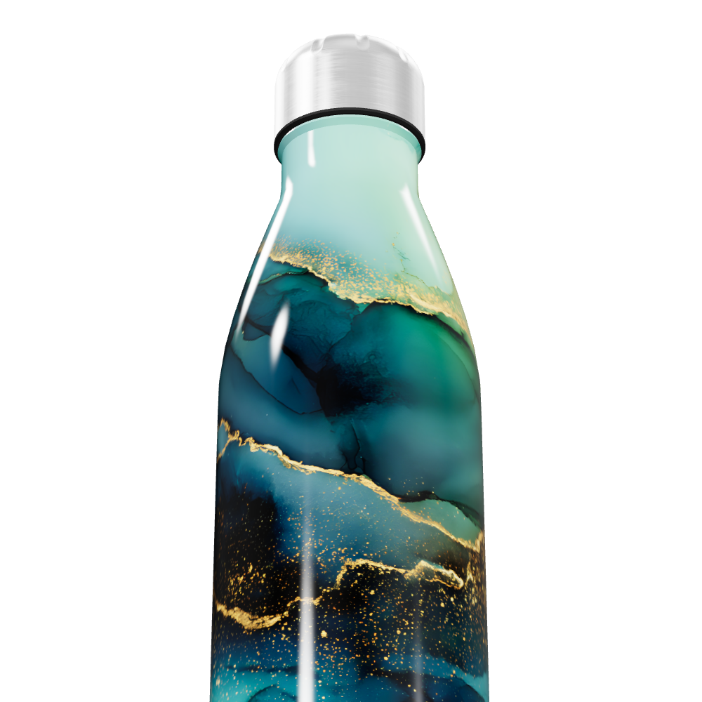 Garrafa Inox - Azul Marmorizada