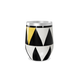 Copo Térmico Slim - Geométrico Preto e Amarelo