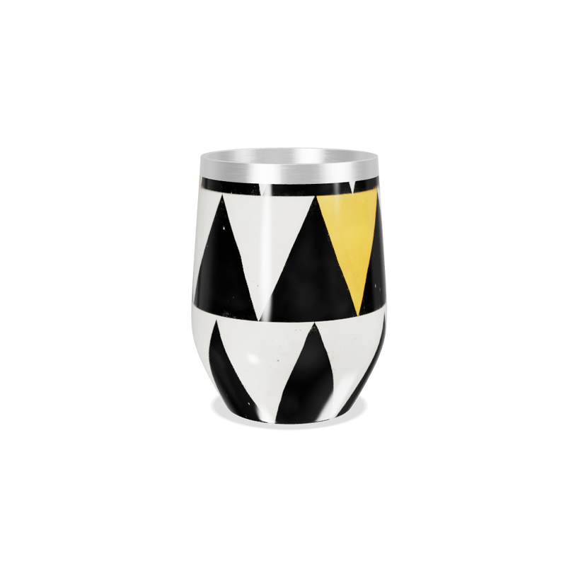 Copo Térmico Slim - Geométrico Preto e Amarelo