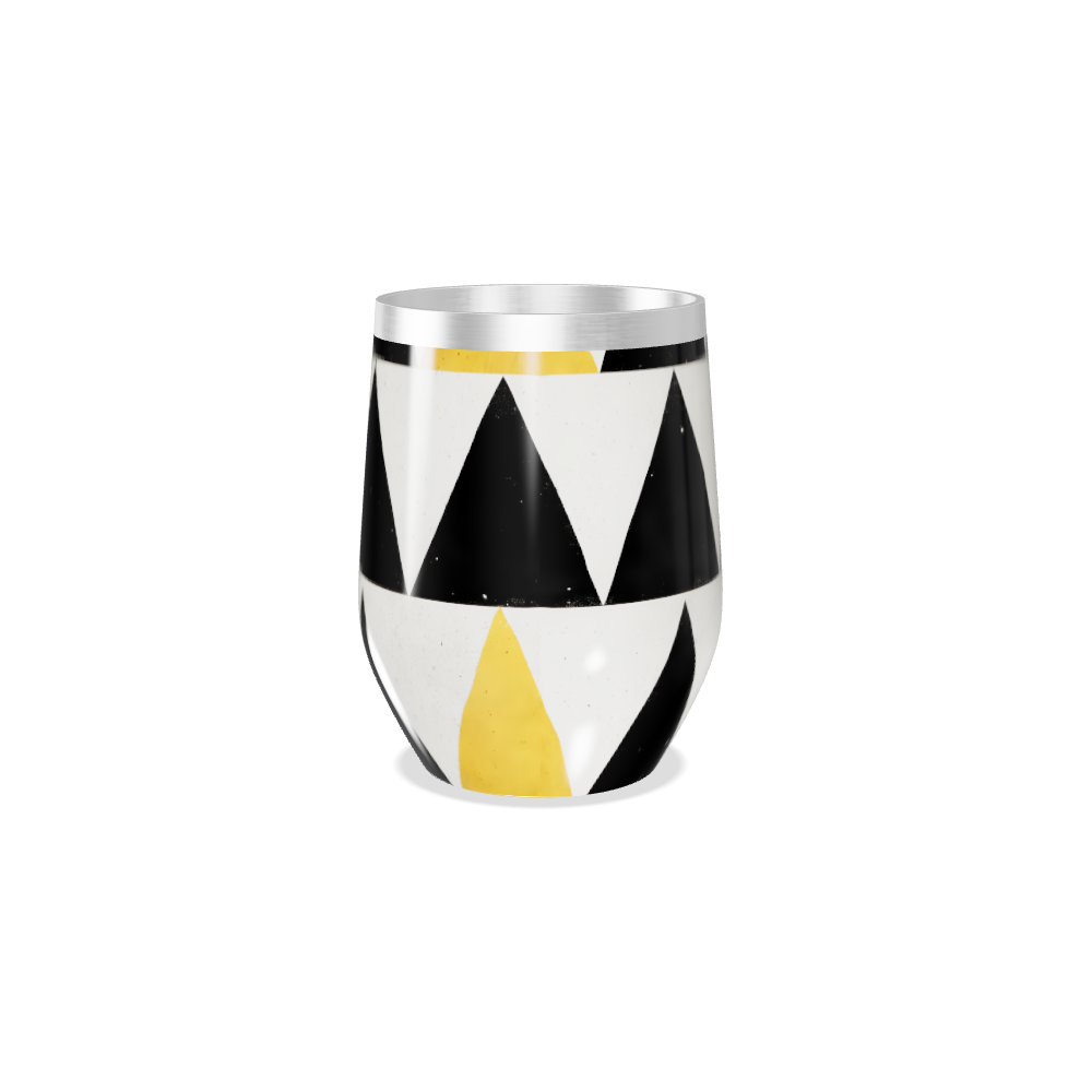 Copo Térmico Slim - Geométrico Preto e Amarelo