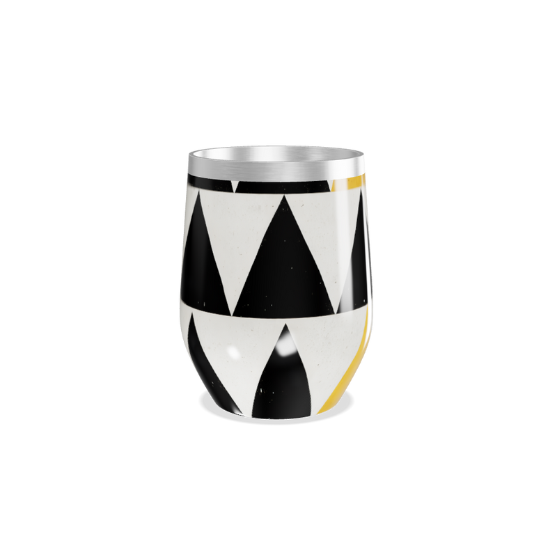 Copo Térmico Slim - Geométrico Preto e Amarelo