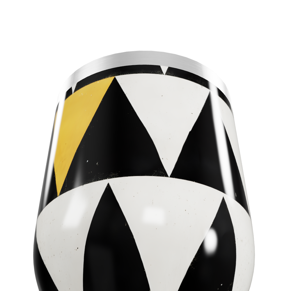 Copo Térmico Slim - Geométrico Preto e Amarelo