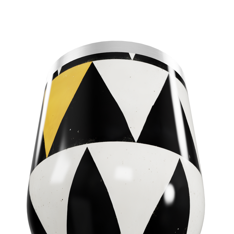 Copo Térmico Slim - Geométrico Preto e Amarelo