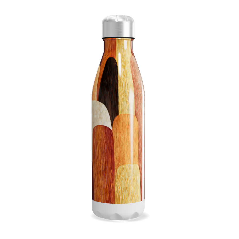Garrafa Inox - Estampa Madeira Colorida