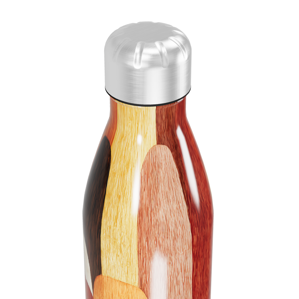 Garrafa Inox - Estampa Madeira Colorida