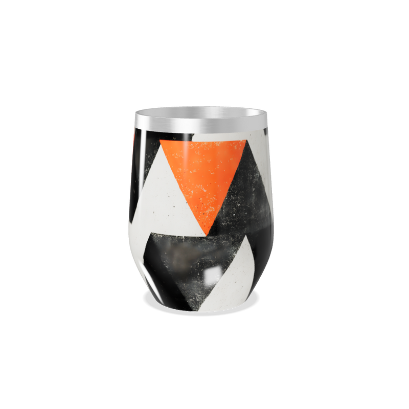 Copo Térmico Slim - Geométrico Preto e Laranja