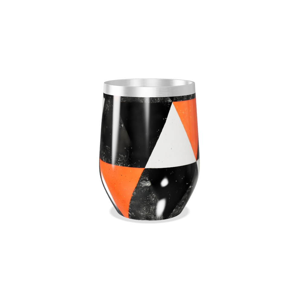 Copo Térmico Slim - Geométrico Preto e Laranja